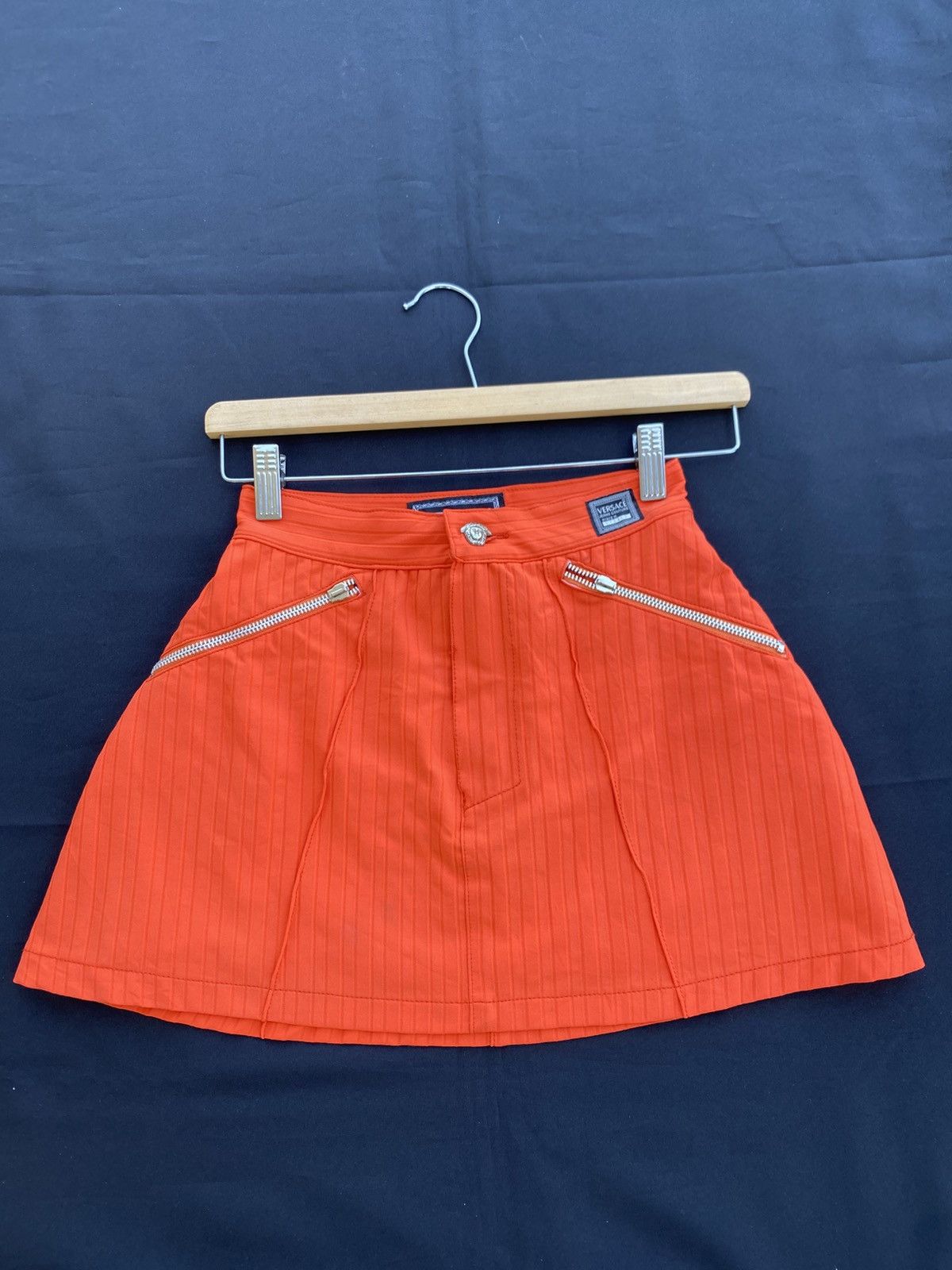 Versace Rare Vintage Versace Orange Mini Skirt Size 23" - 2 Thumbnail