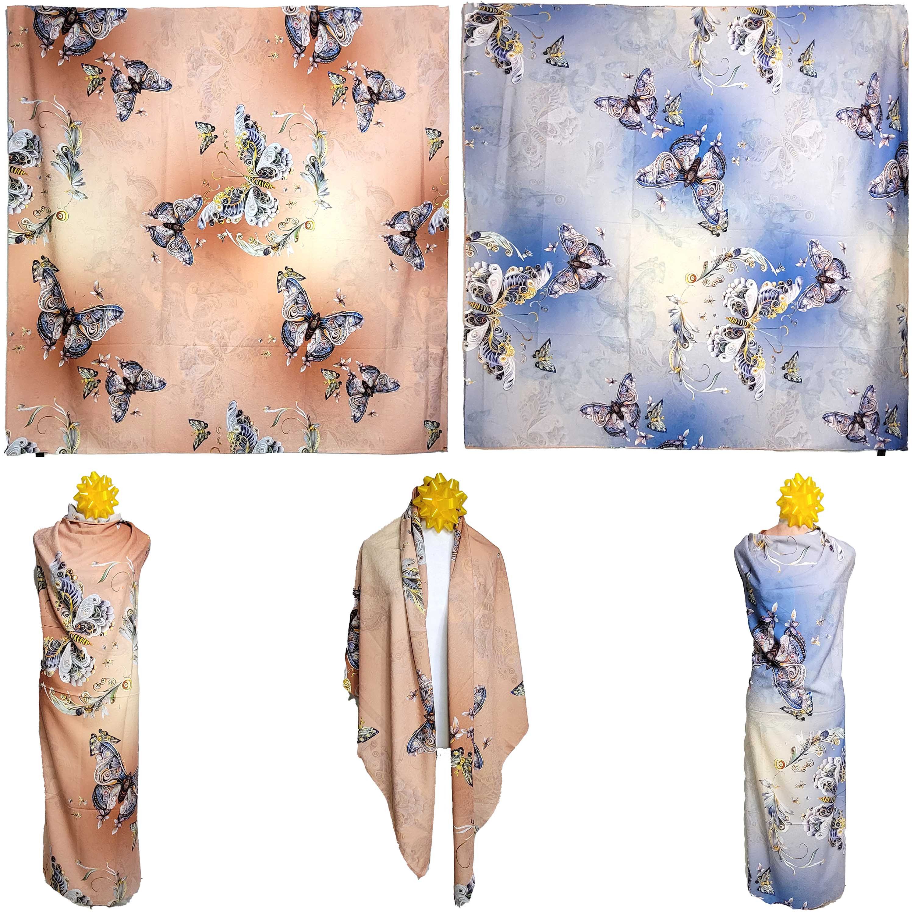 Other NWT Double-Sided Silk Scarf 52"x52" Large Square Wrap 3400 Size ONE SIZE - 8 Thumbnail