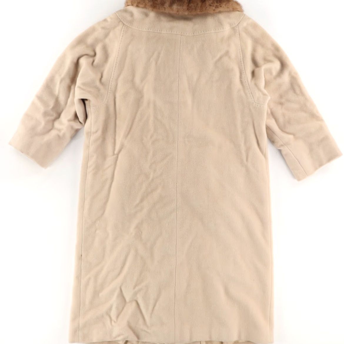 Vintage VINTAGE JJ O'Donnell Mink Collar Cashmere Coat Wheat Women's M Jacket Shirt Size M / US 6-8 / IT 42-44 - 4 Thumbnail
