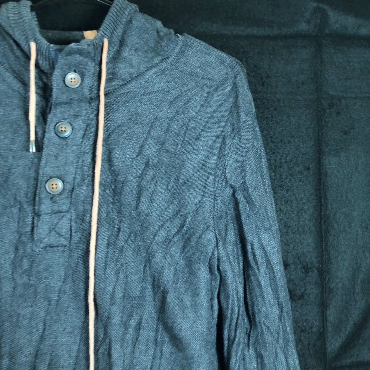 Vintage Kolby Mens Sweater Hooded Pullover Dark Gray Front Pocket Medium Size US M / EU 48-50 / 2 - 5 Thumbnail