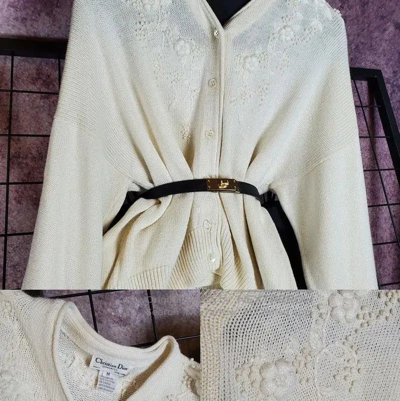 Dior Dior Beige Cotton Blend Embroidered Long Sleeve Top . Size M / US 6-8 / IT 42-44 - 1 Thumbnail