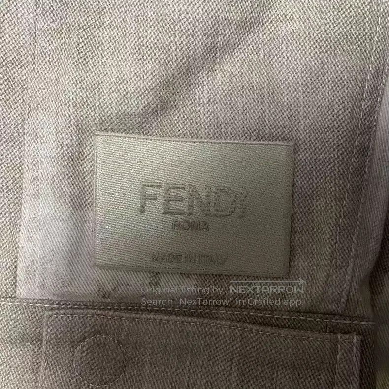 Fendi Fendi SS23 Full Abstract Printed Denim Jacket, Beige Size US M / EU 48-50 / 2 - 5 Thumbnail