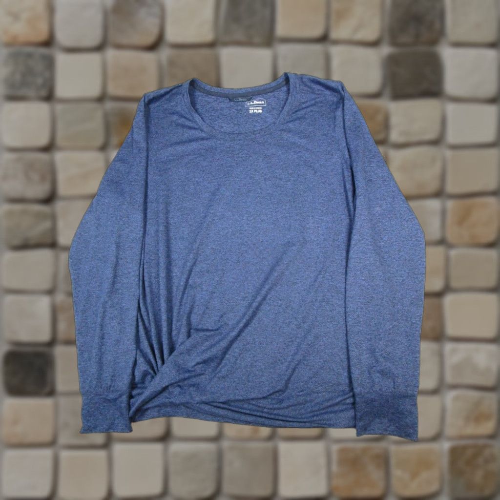 Vintage L.L.Bean Shirt Womens 1x Plus Blue Wrap Yoga Pullover Size XL / US 12-14 / IT 48-50 - 1 Thumbnail