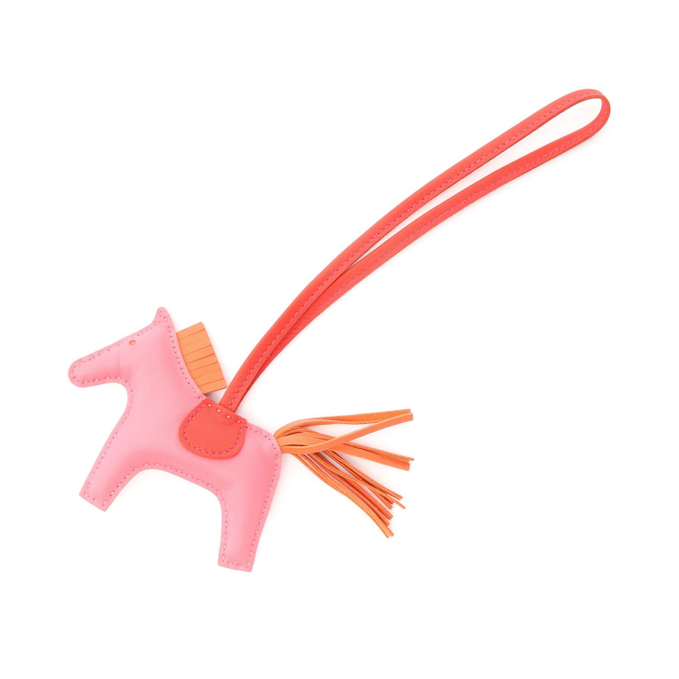 Hermes Hermes Rodeo Pm Rose Azalea Orange Poppy Bag Charm Aagneau Pink Size ONE SIZE - 1 Thumbnail