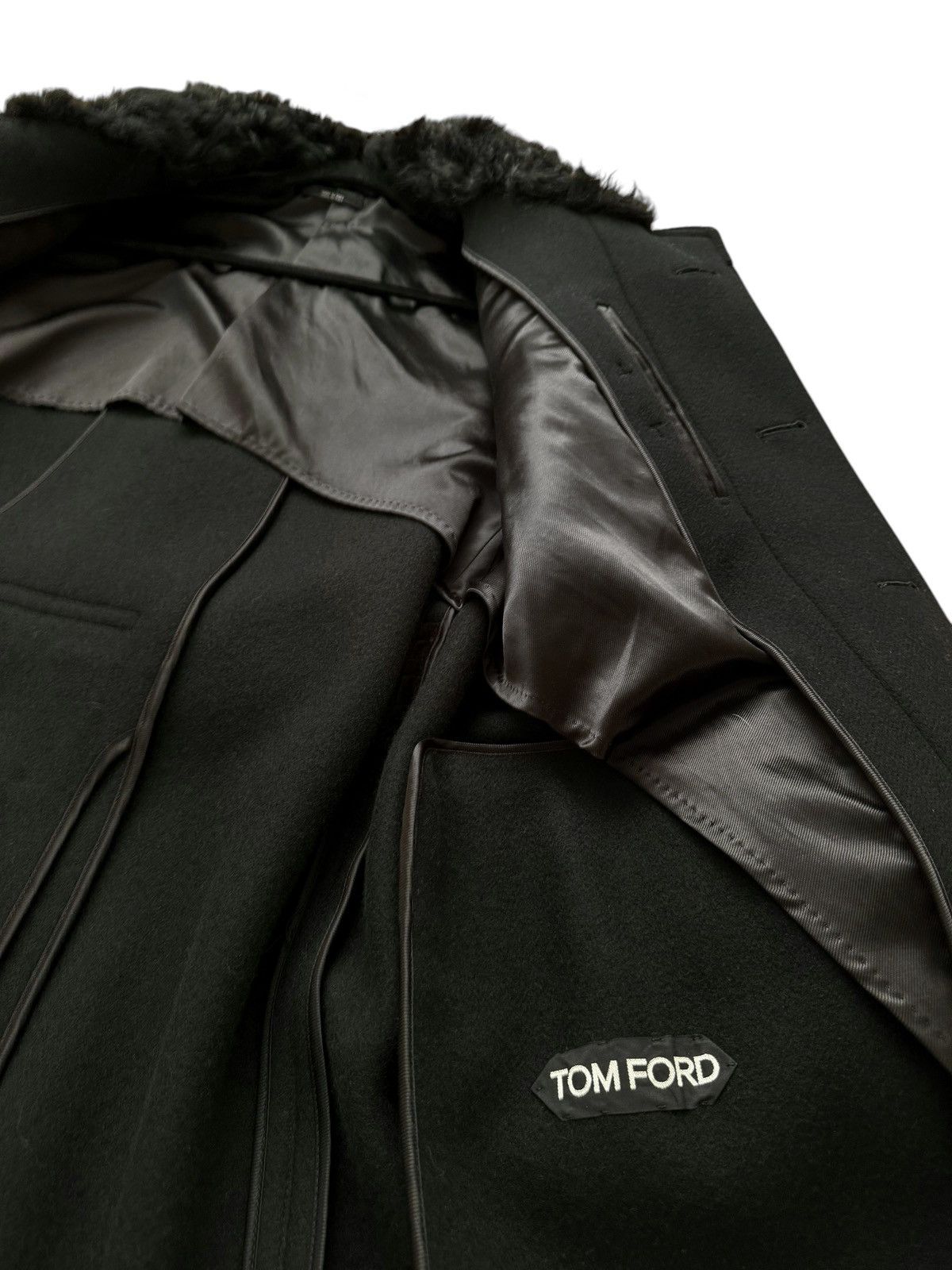 Tom Ford $6,000 Shearling Collar Wool Overcoat Size US S / EU 44-46 / 1 - 11 Thumbnail