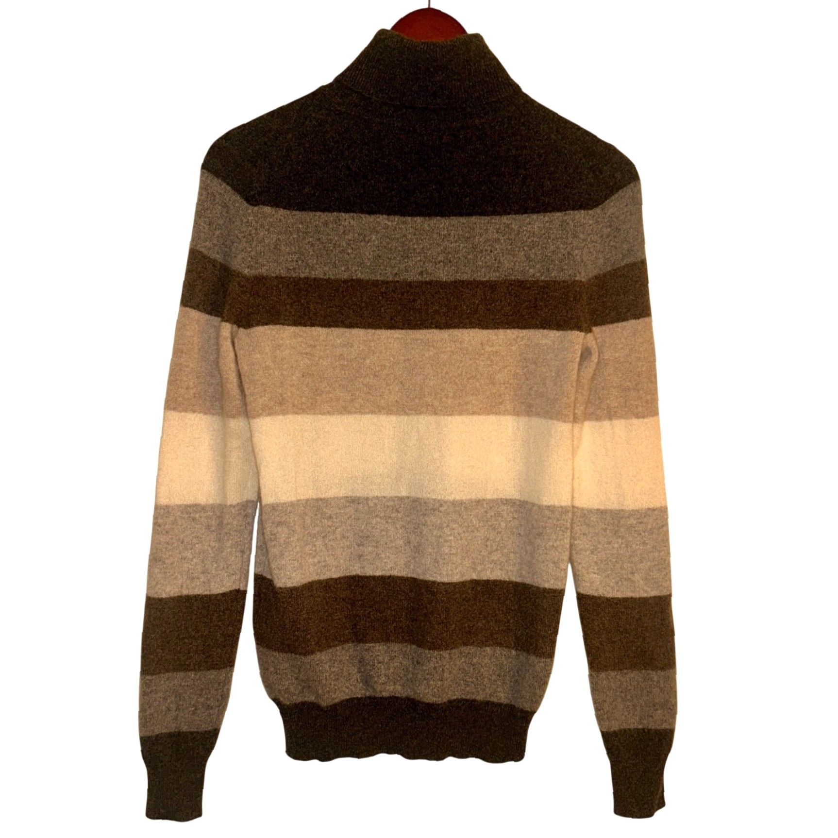 Charter Club Charter Club Sweater Womens XS Gray Brown Striped Cashmere Turtleneck Size XS / US 0-2 / IT 36-38 - 2 Thumbnail