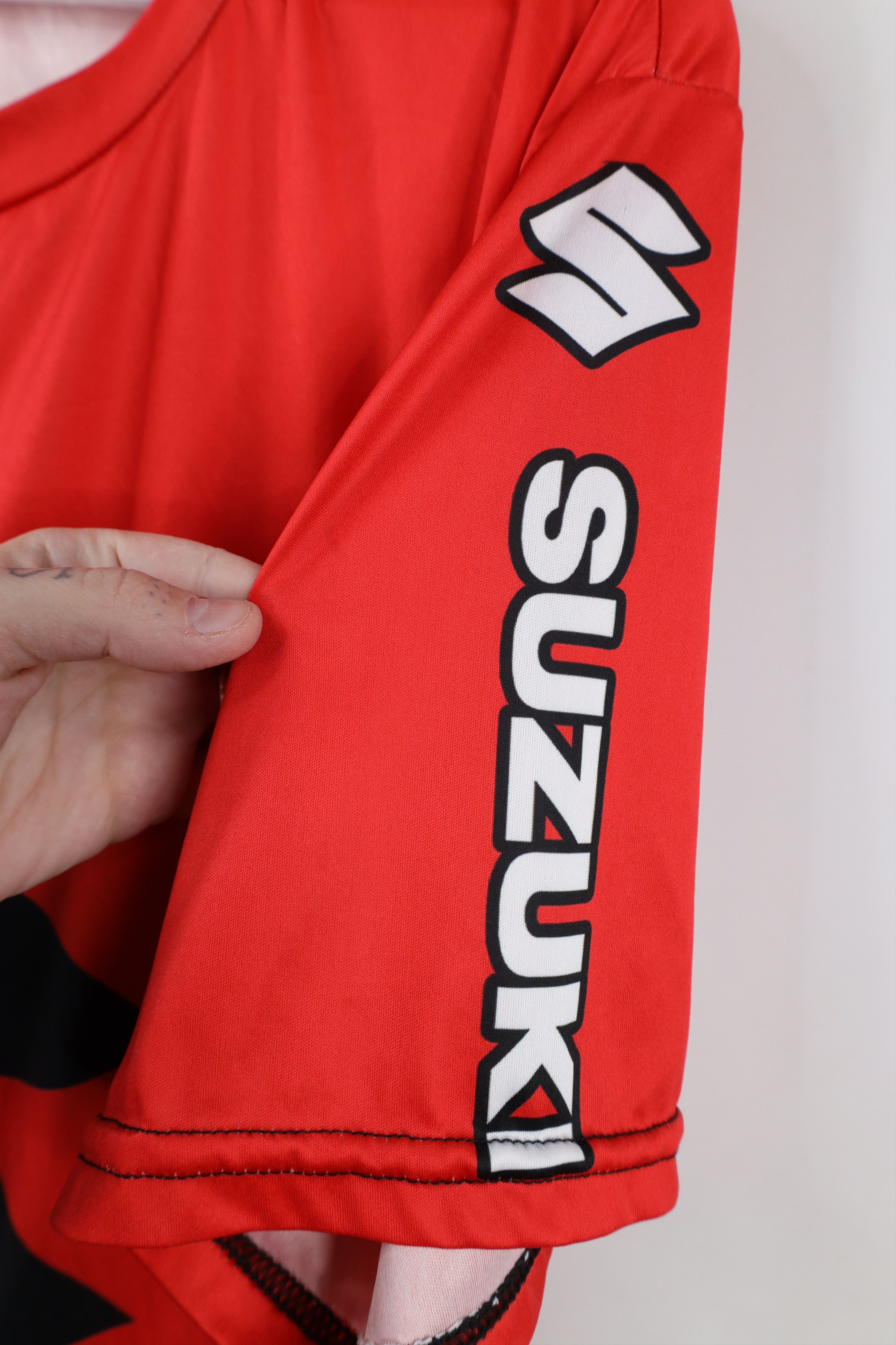 Vintage Vintage Suzuki Racing Spell All Over Print Jersey T-Shirt Size US L / EU 52-54 / 3 - 4 Thumbnail