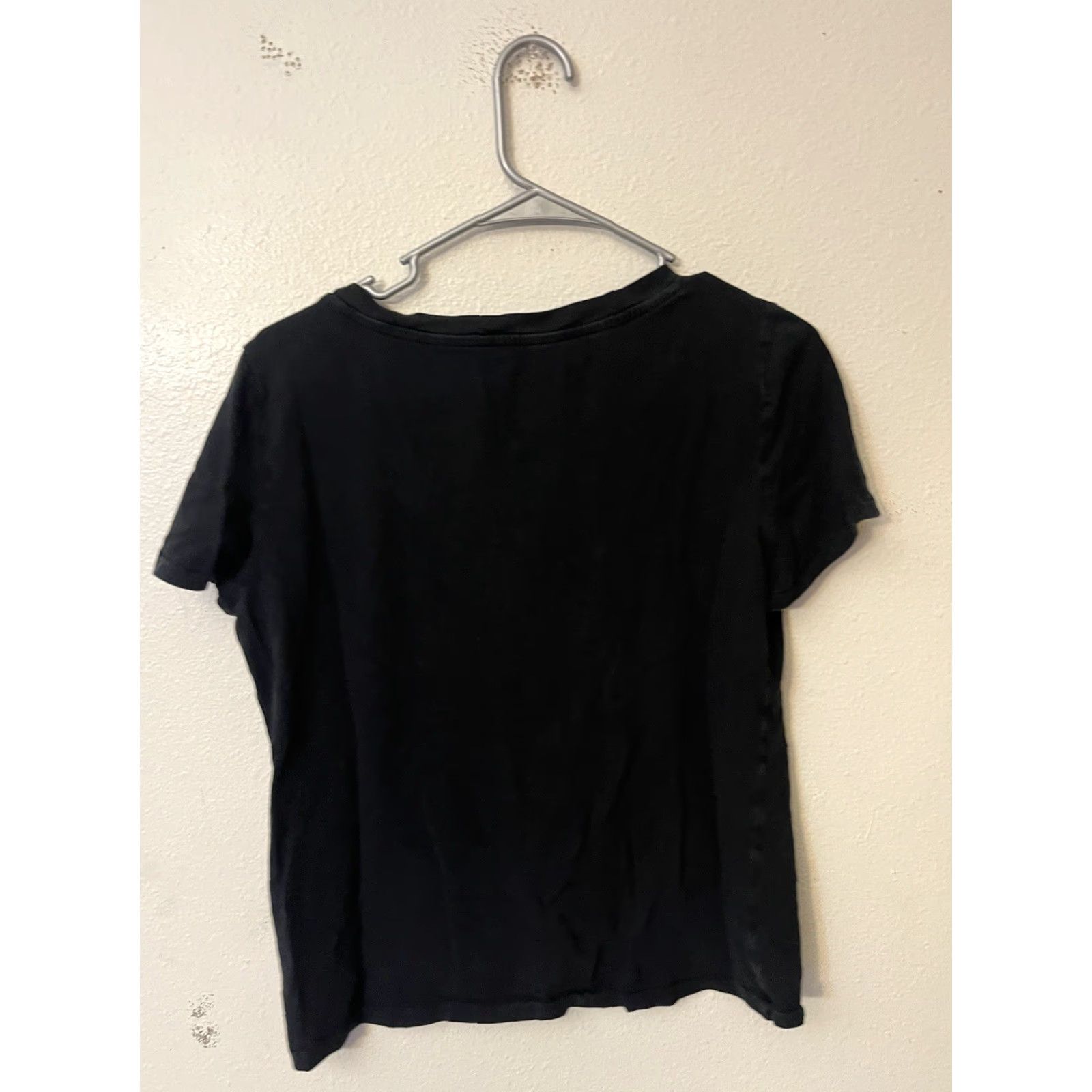 Gap Gap T-Shirt Women’s Size S Black Solid V-Neck Organic Cotton Solid Short Sleeve Regular Fit Womens Tee Size S / US 4 / IT 40 - 2 Thumbnail