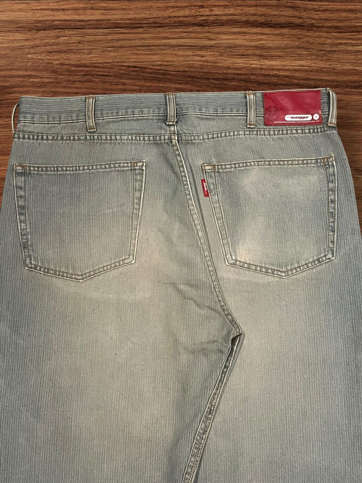 Japanese Brand × PHENOMENON × Swagger Vintage Japanese Brand Swagger Distress Stripe Straight Jean Size US 32 / EU 48 - 7 Thumbnail