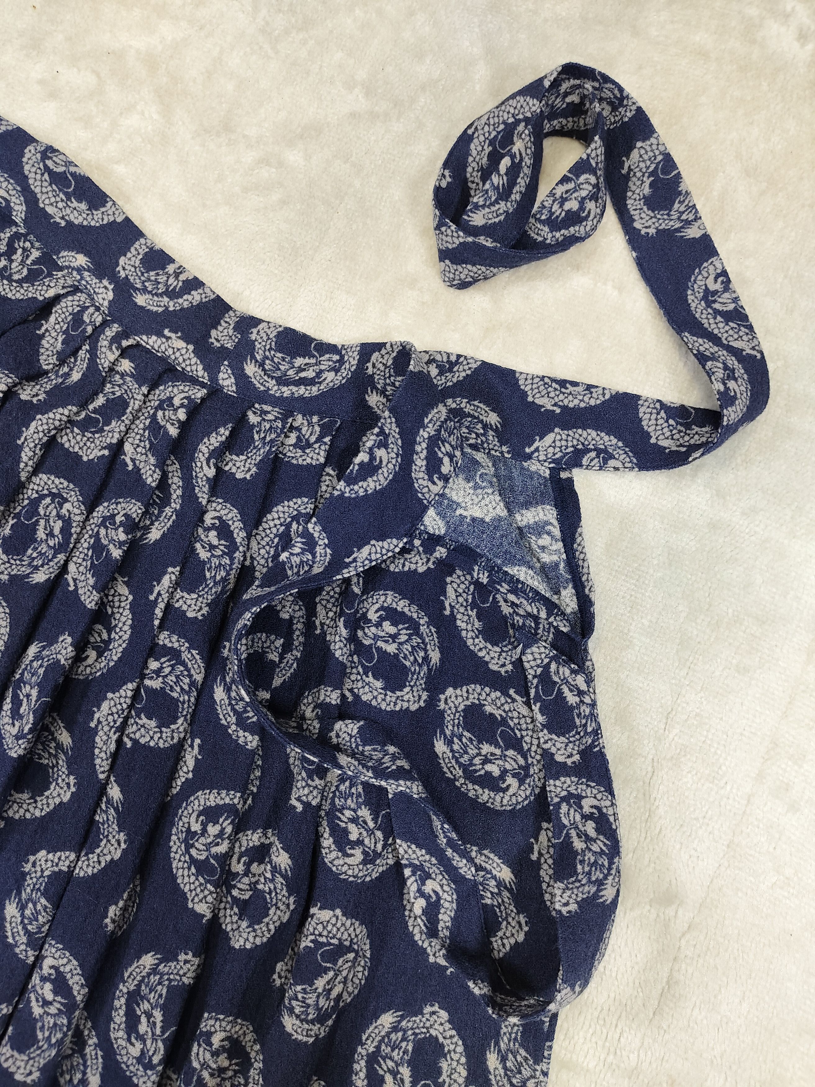 Needles Needles-Archive Dragon Crest Wrap Pleated Kimono Style Skirt Size 32" / US 10 / IT 46 - 6 Thumbnail