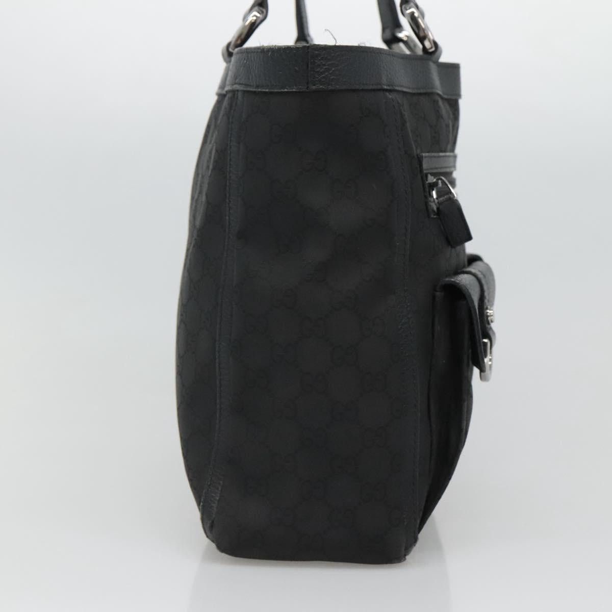Gucci GUCCI GG Canvas Tote Bag Nylon Outlet Black Silver Size ONE SIZE - 4 Thumbnail