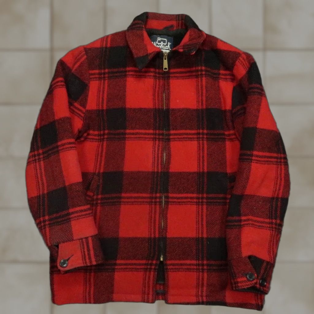 Vintage VINTAGE Woolrich Jacket Mens M Red Buffalo Plaid Wool Ful Zip Lined Woolrich Woolen Mills Overcoat Casual, Workwear Mens Size US M / EU 48-50 / 2 - 1 Thumbnail