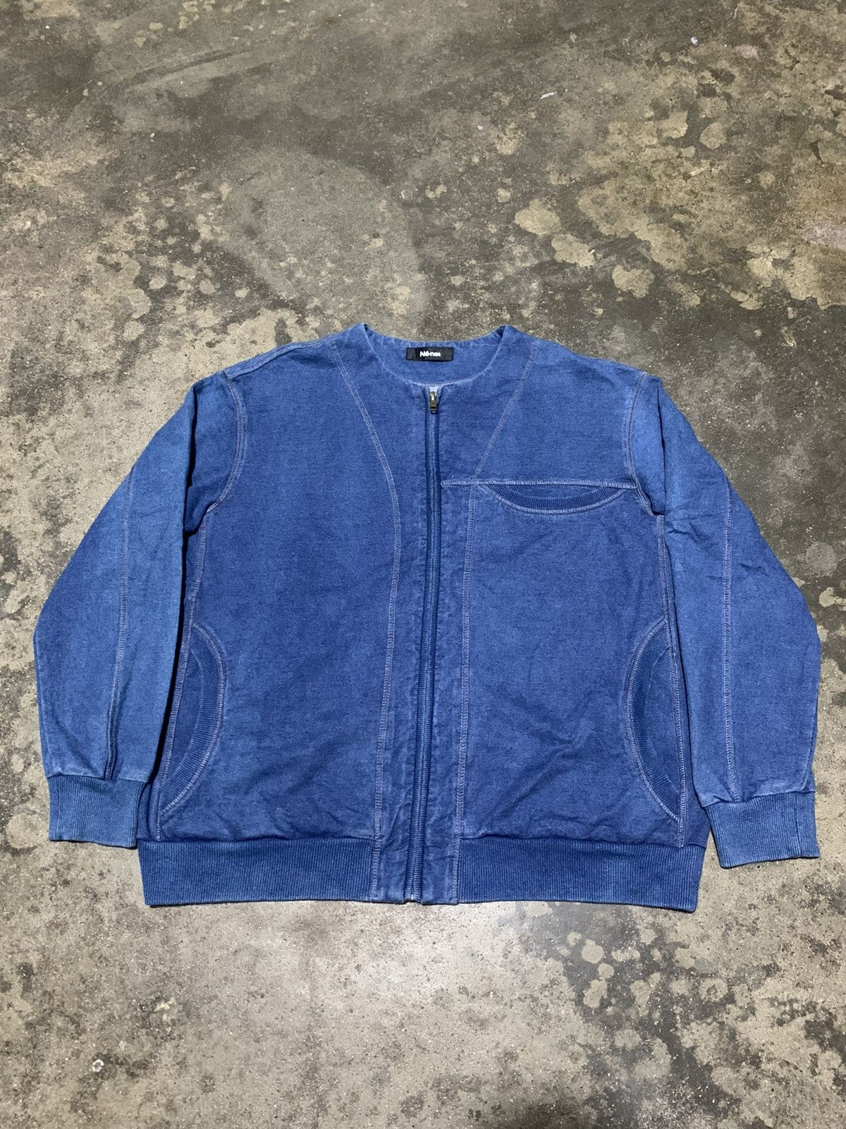 Issey Miyake Ne-Net Indigo dye zipper Sweater