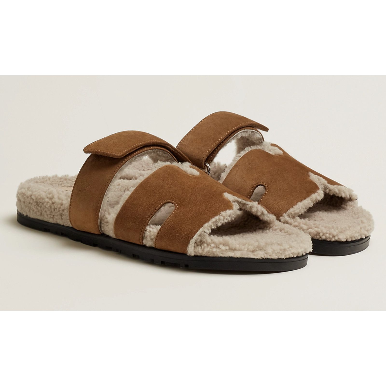 Hermes Hermes Chypre Sandal Mens Suede Fur Slip On Flat 43 10 Size US 10 / EU 43 - 1 Thumbnail