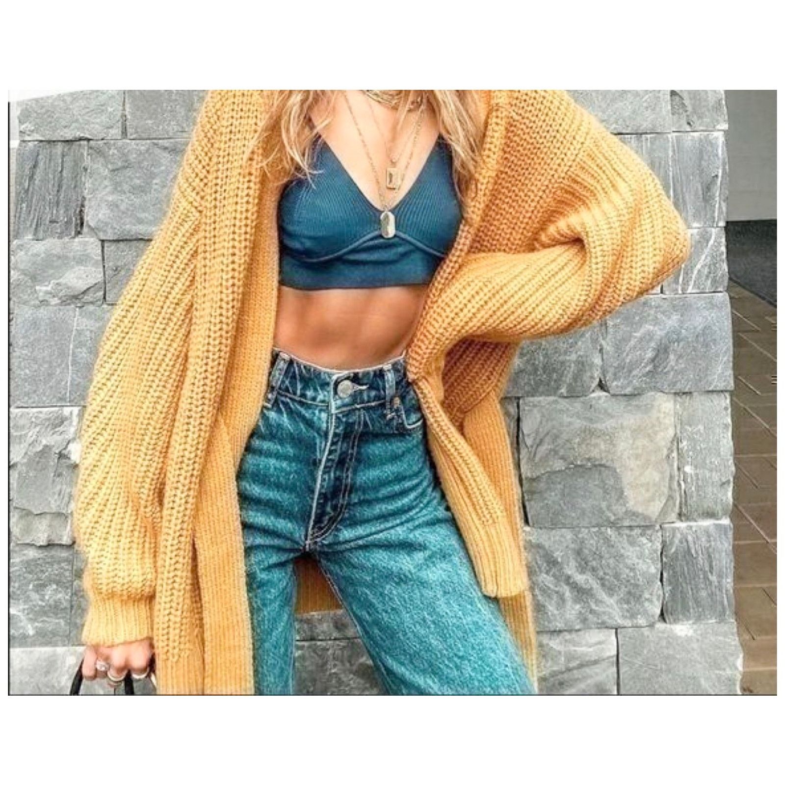 Zara Zara Cream Beige Ribbed Knit Tie Waist Oversized Sweater Size L / US 10 / IT 46 - 12 Thumbnail