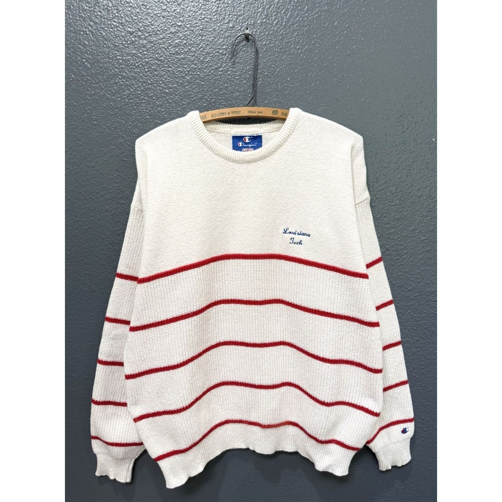 Champion VINTAGE Champion Shirt Sweater Men XL White 80s Pullover Knit Ladies? Size US XL / EU 56 / 4 - 3 Thumbnail