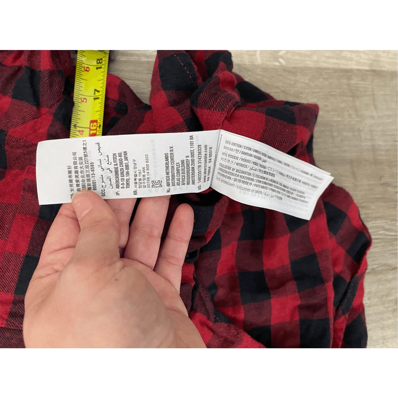 Abercrombie & Fitch Abercrombie & Fitch Red Black Button-Up Flannel Blouse, XS Size XS / US 0-2 / IT 36-38 - 5 Thumbnail