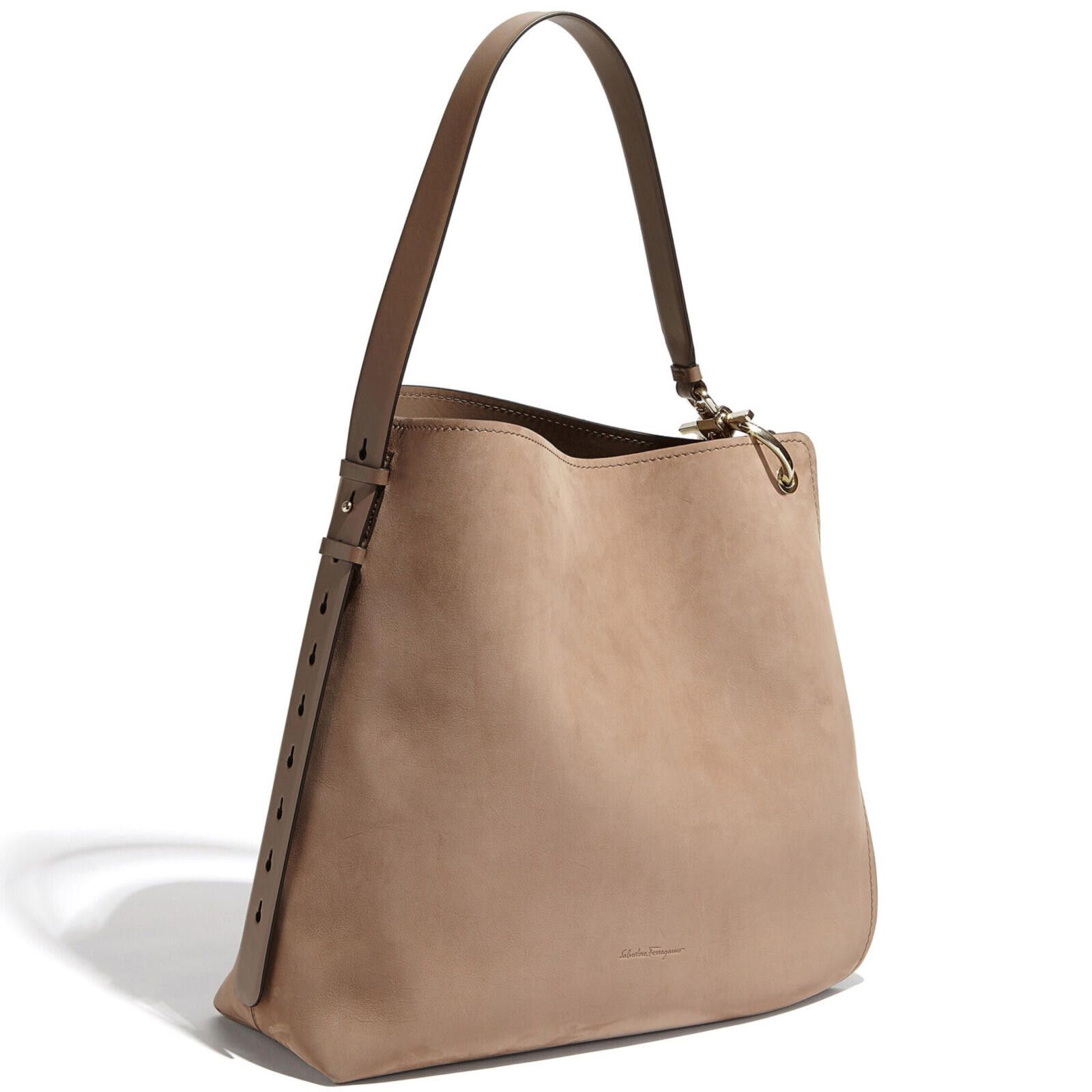 Salvatore Ferragamo Salvatore Ferragamo Beige Suede Minerva Hobo Tote Bag Size ONE SIZE - 1 Thumbnail