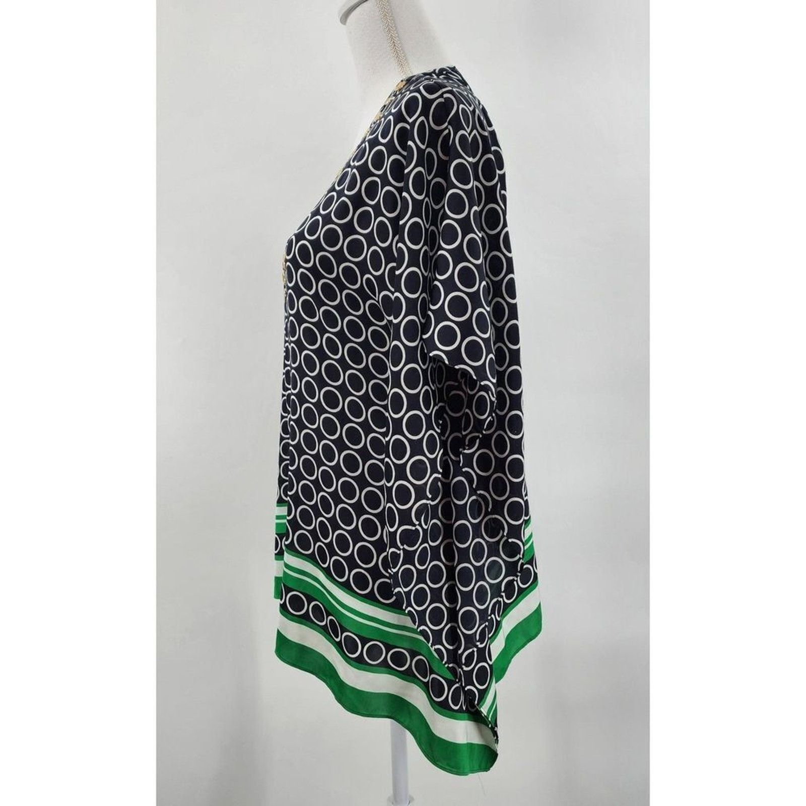 Michael Kors Michael Kors Blue Patterned Short Sleeve Blouse Top Medium Size M / US 6-8 / IT 42-44 - 3 Thumbnail