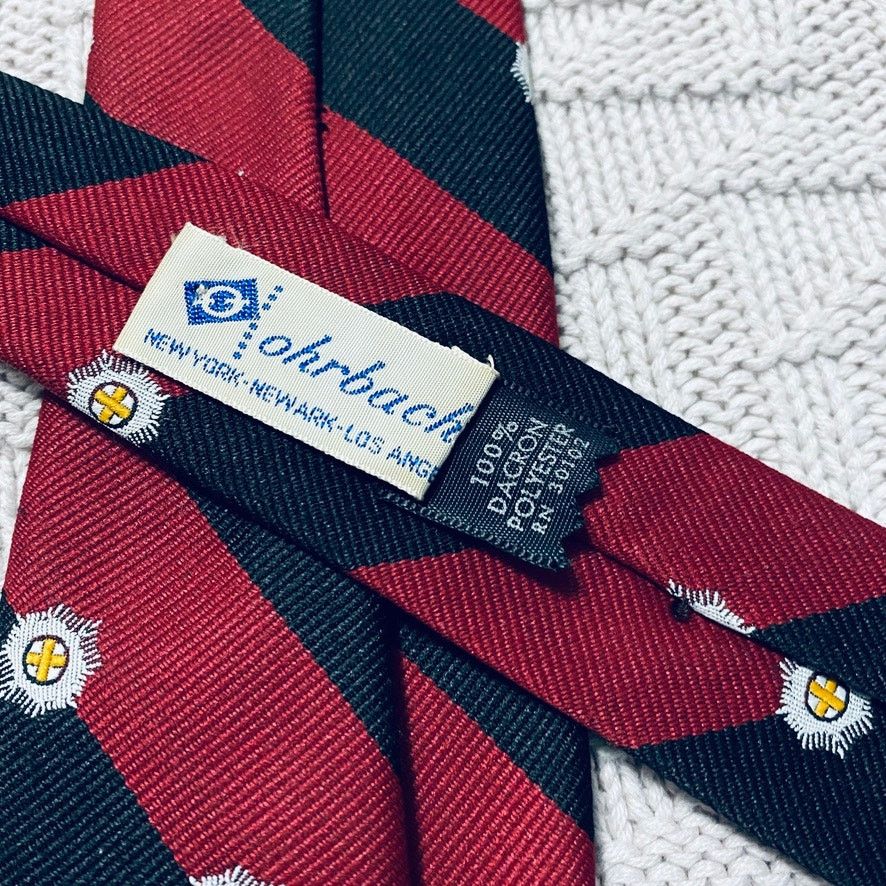 Vintage Vintage Ohrbach red striped slim tie Size ONE SIZE - 3 Thumbnail