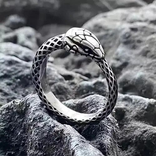 Ring Of Fire Snake Gothic Punk Ring Size ONE SIZE - 3 Thumbnail