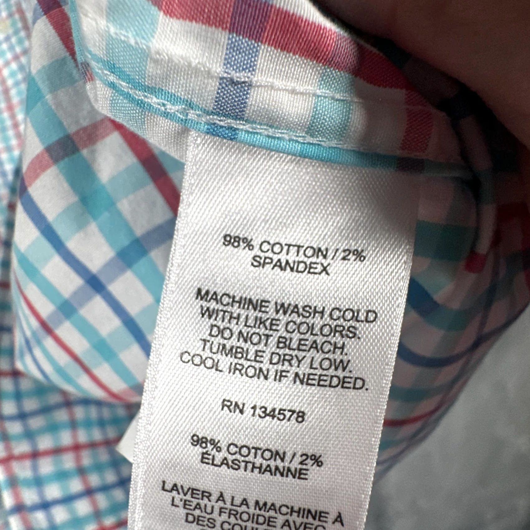 Vineyard Vines Vineyard Vines Shirt Mens Big 4X Blue Check Stretch Long Sleeve Button Down Size US XXL / EU 58 / 5 - 7 Thumbnail