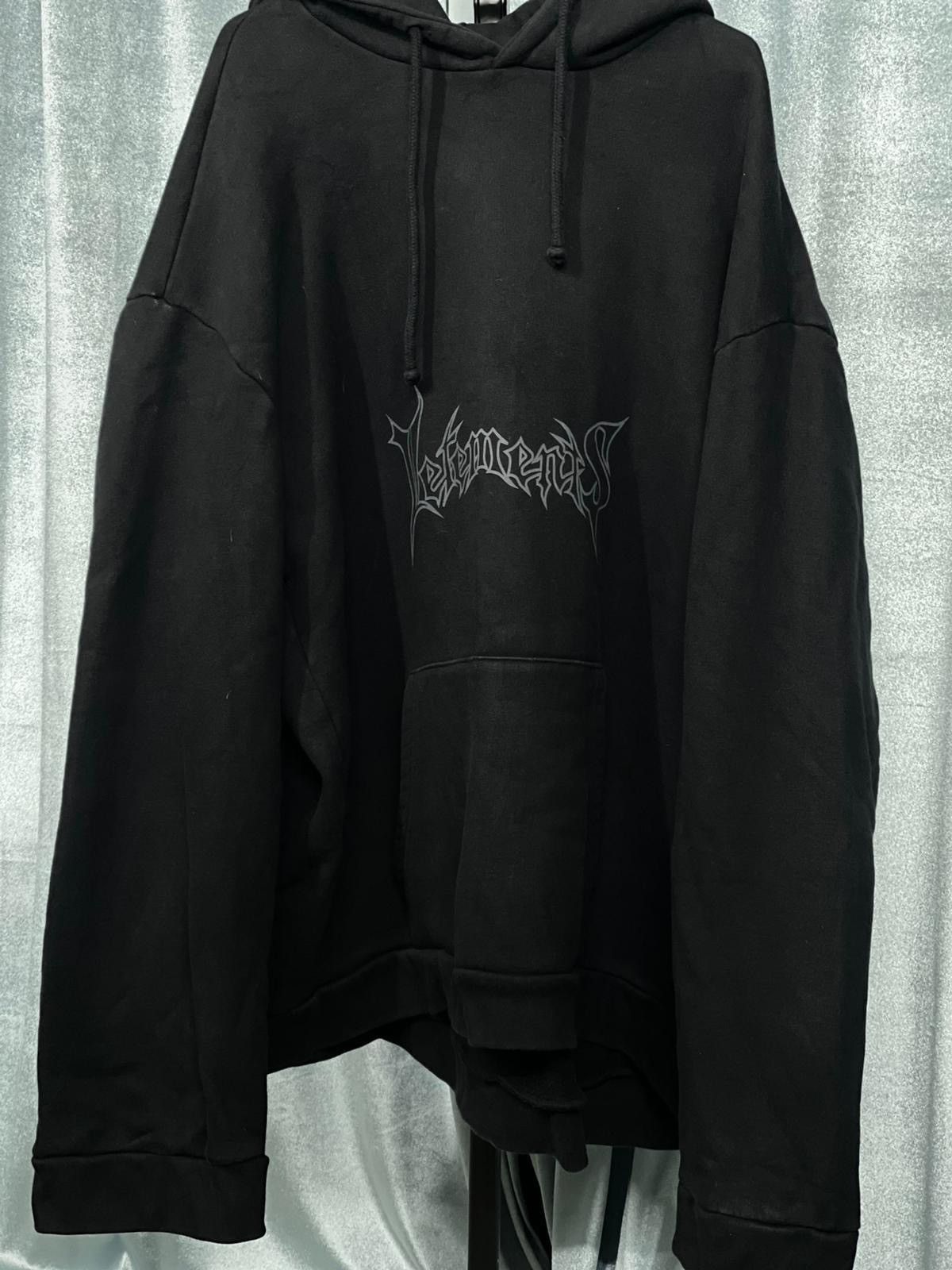 image of Vetements Og Metal Logo Hoodie in Black, Men's (Size Medium)