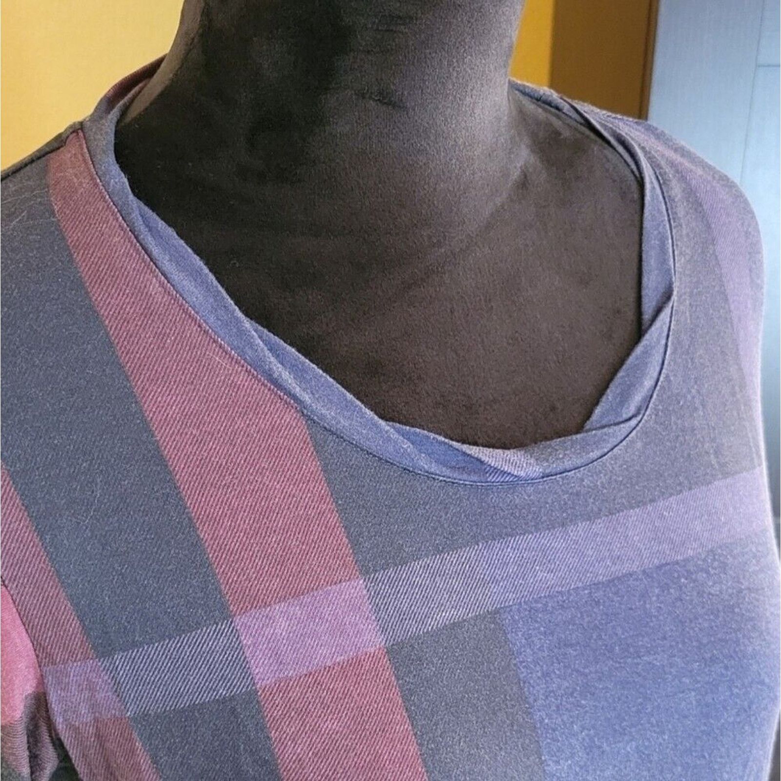 Burberry Burberry Brit Purple Plaid Top SzL Size L / US 10 / IT 46 - 3 Thumbnail