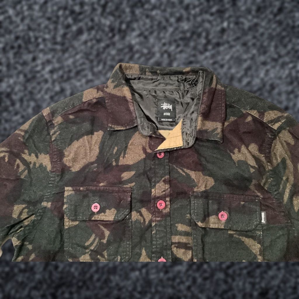 Vintage Stussy Shirt Mens M Green Camo Flannel Long Sleeve Button Front Casual Size US M / EU 48-50 / 2 - 1 Thumbnail