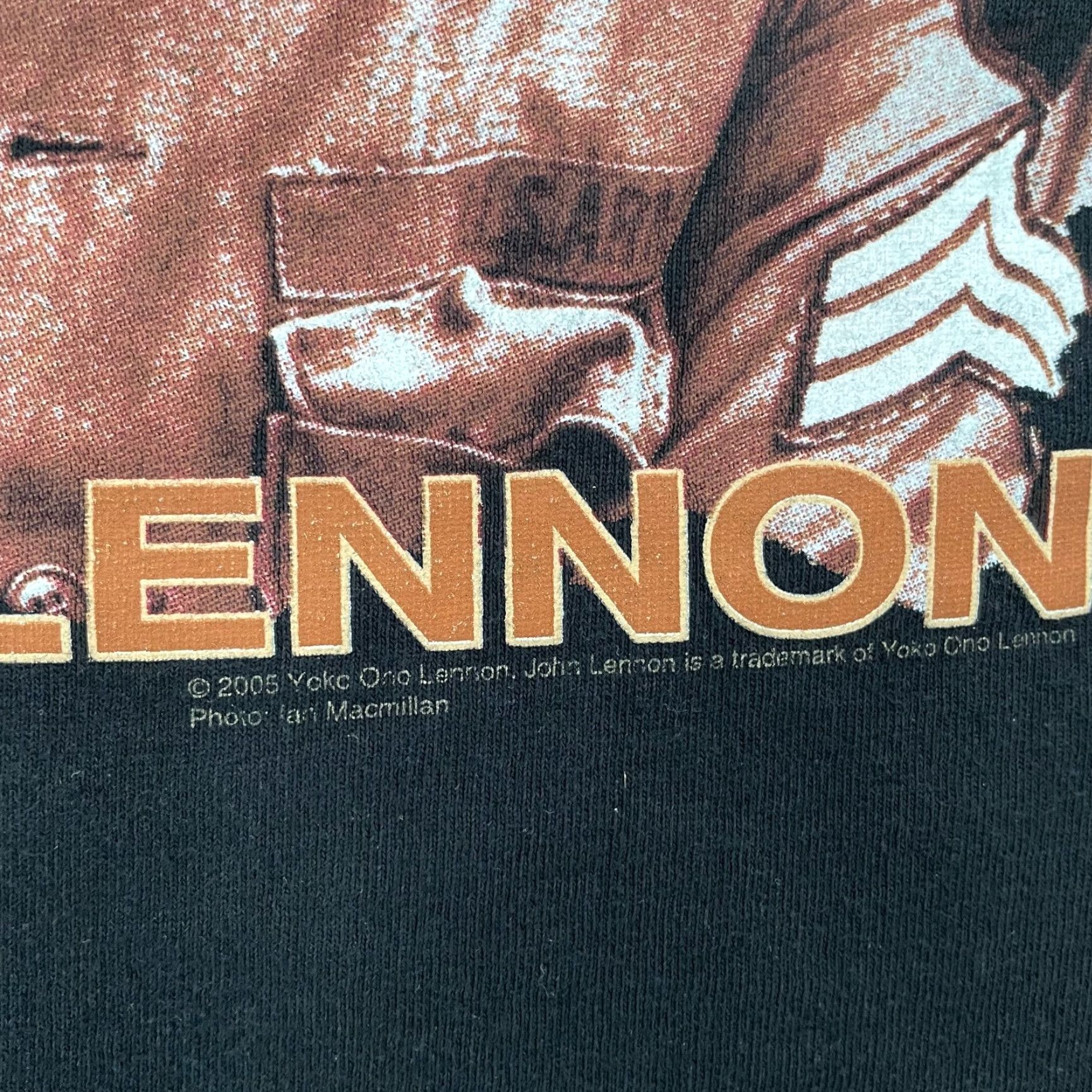 Logo 7 VINTAGE John Lennon Military T-Shirt Adult Large Black Graphic Print 2005 US Army Mens L Size US L / EU 52-54 / 3 - 5 Thumbnail