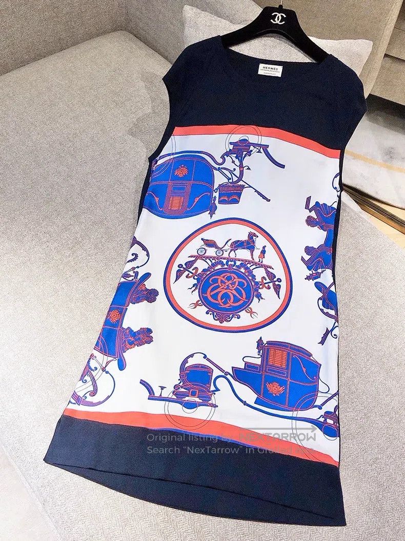 Hermes Hermes Twillaine Series Silk Patchwork Dress Size XS / US 0-2 / IT 36-38 - 1 Thumbnail