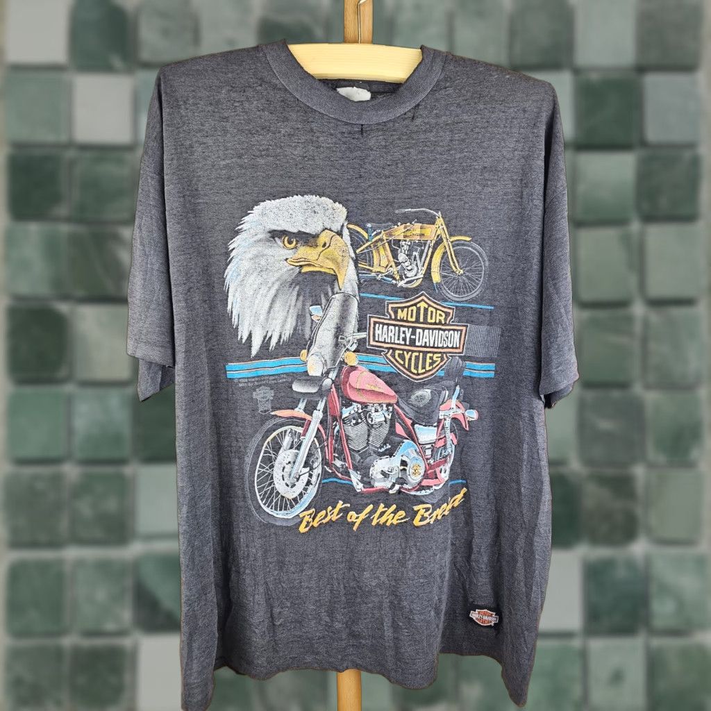 Harley Davidson VINTAGE HARLEY-DAVIDSON MOTORCYCLE SUN FADED THIN BLACK T-SHIRT 2XL/XXL MEN Shirt Adult Black Harley-Davidson Mens T-Shirt XS-XL Size US XXL / EU 58 / 5 - 1 Thumbnail