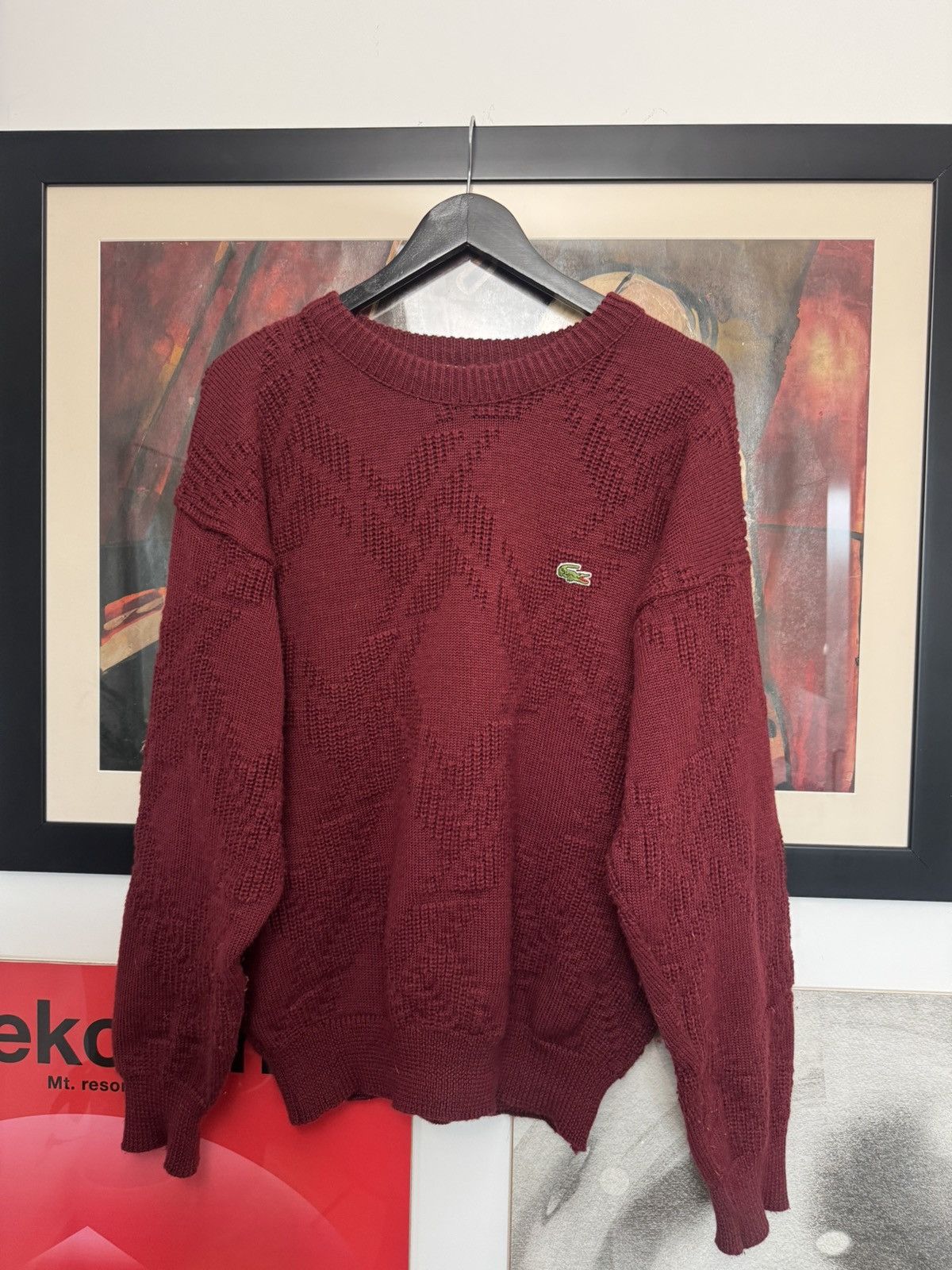 Lacoste Lacoste Vintage Sweater Knit Casual Red White 90s Hype Rare Size US XL / EU 56 / 4 - 1 Thumbnail