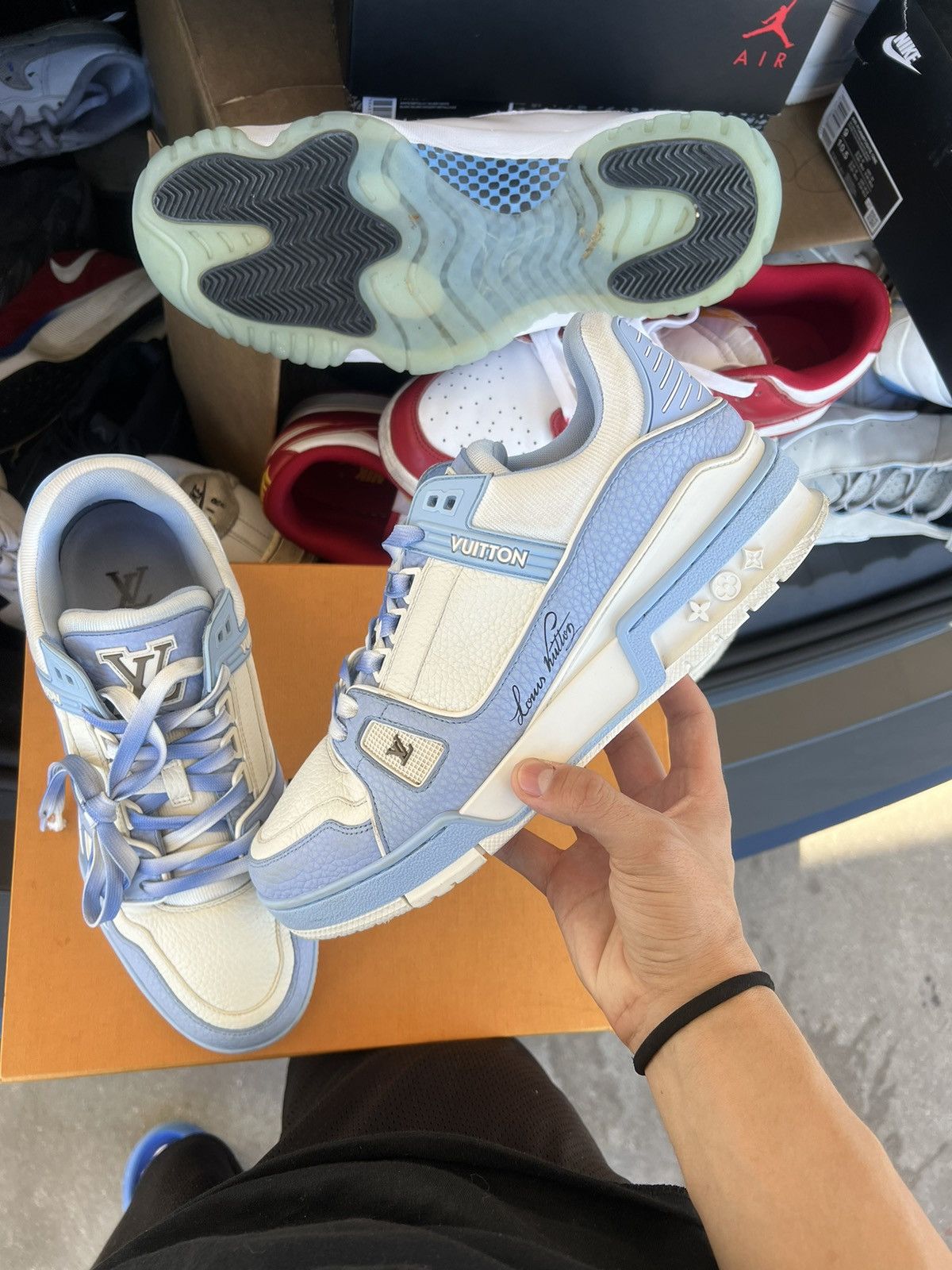 Louis Vuitton Louis Vuitton LV Trainer Blue White Size US 8.5 / EU 41-42 - 10 Thumbnail