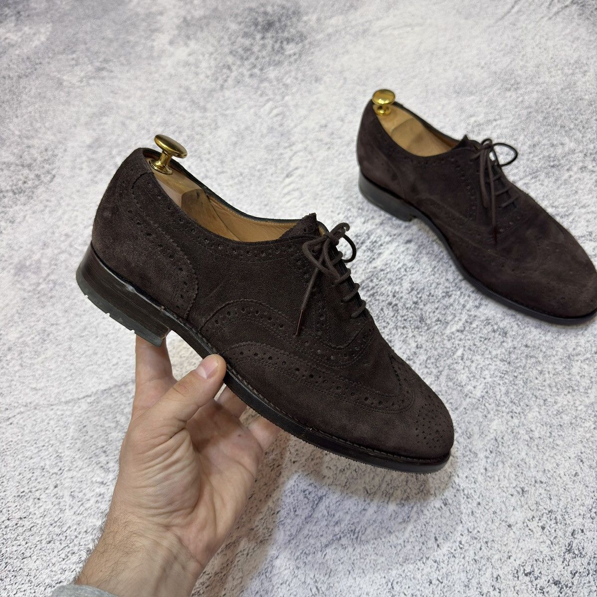 Floris van Bommel Floris Van Bommel Dark Brown Suede Oxfords Brogues US8 UK7H Size US 8 / EU 41 - 4 Thumbnail