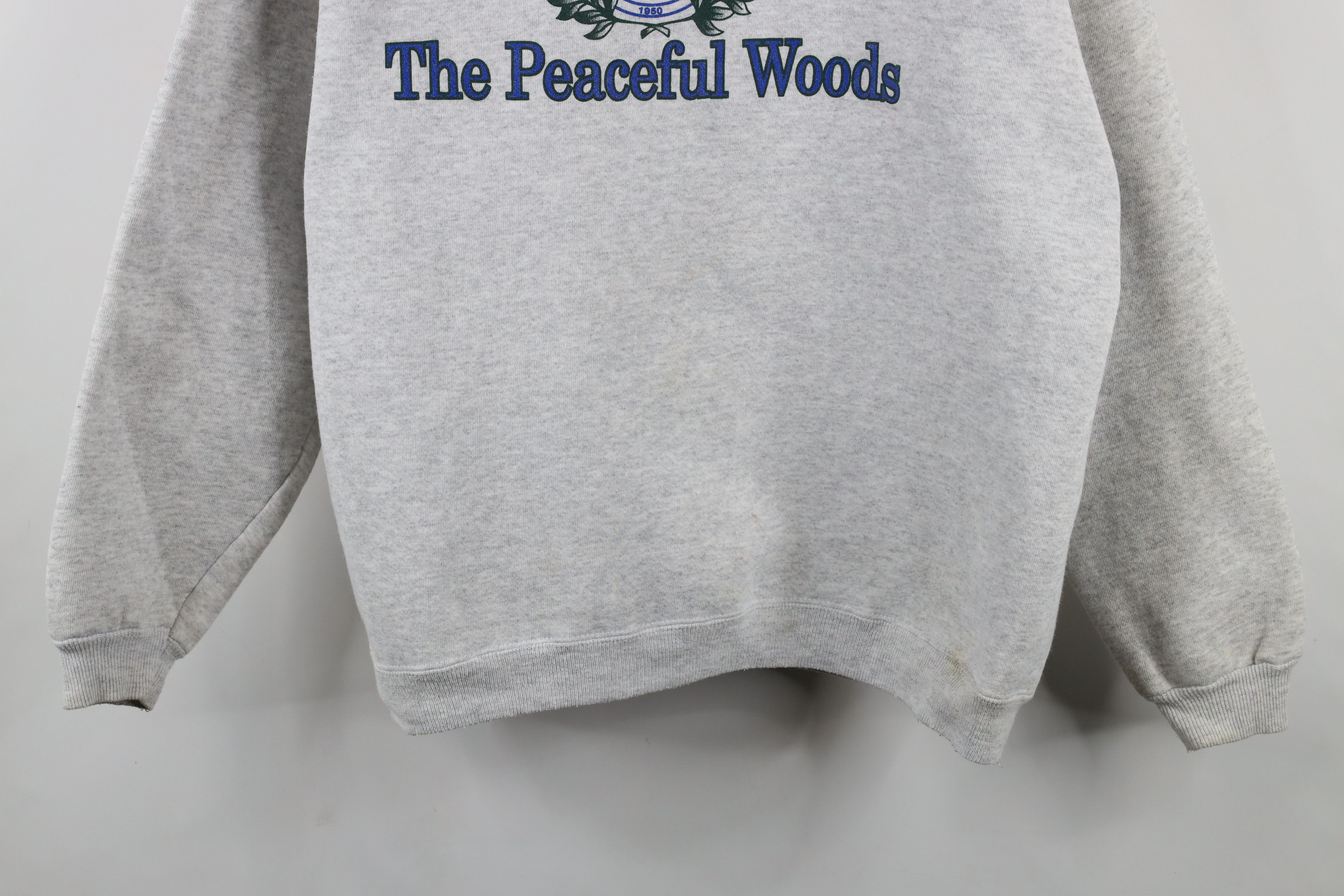 Vintage Vintage 90s The Peaceful Woods Sweatshirt Heather Gray USA Size US XL / EU 56 / 4 - 3 Thumbnail