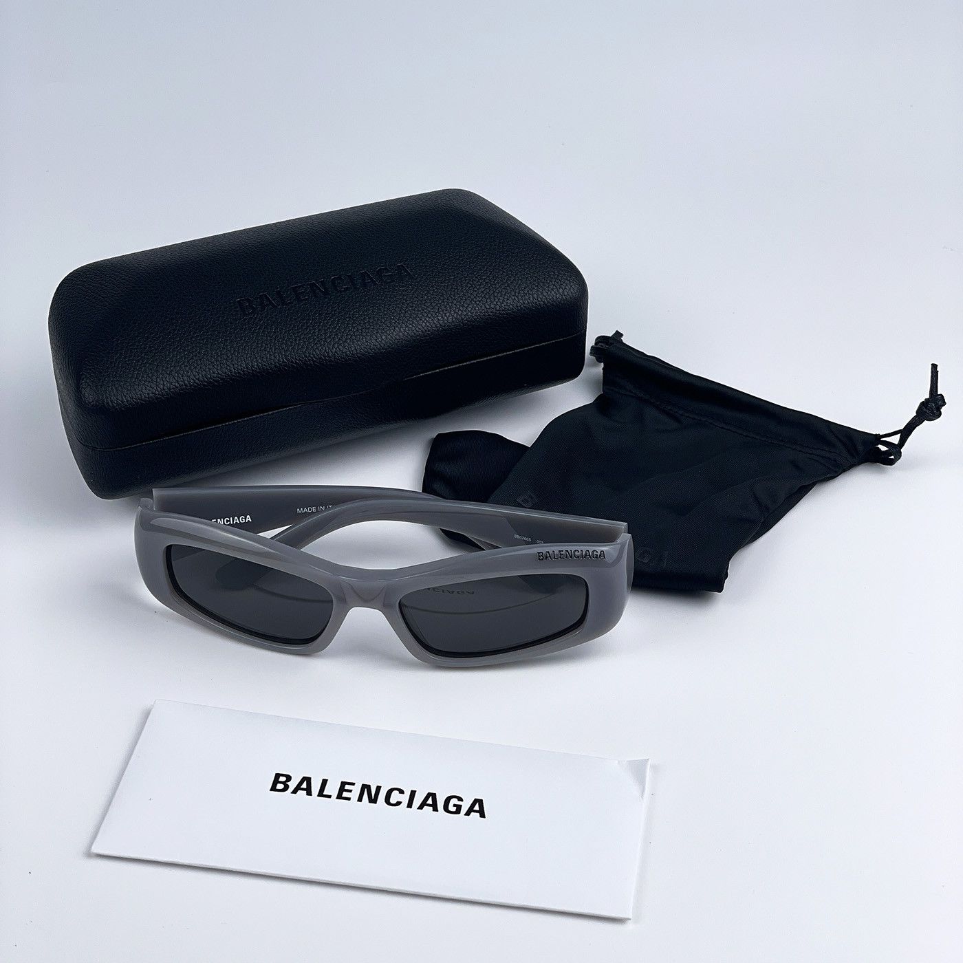 Balenciaga NEW Balenciaga BB0266S 003 Grey Rectangle Unisex Sunglasses Size ONE SIZE - 13 Thumbnail