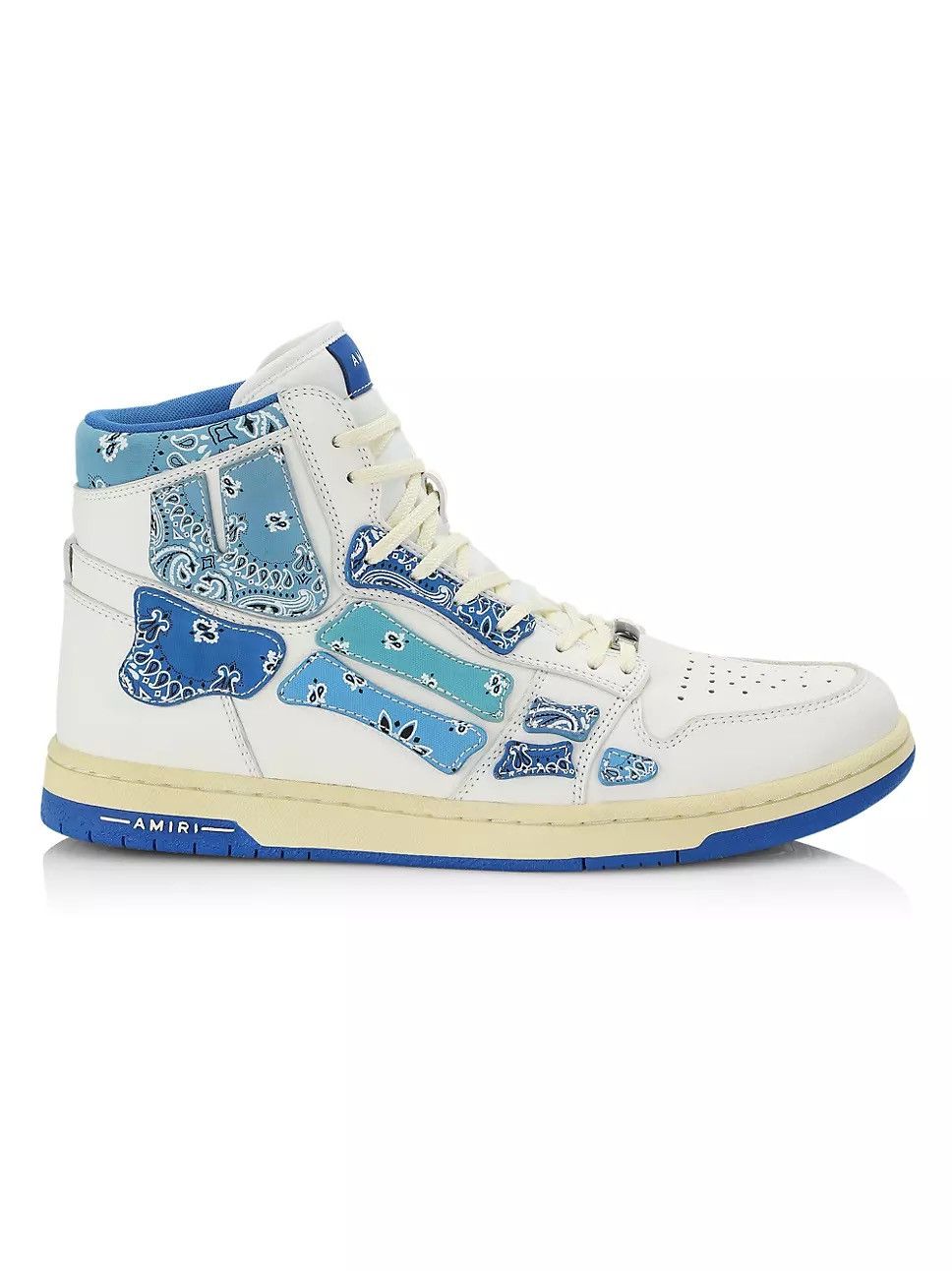 New In Box AMIRI Skel Top Hi Skeleton High Bandana Blue