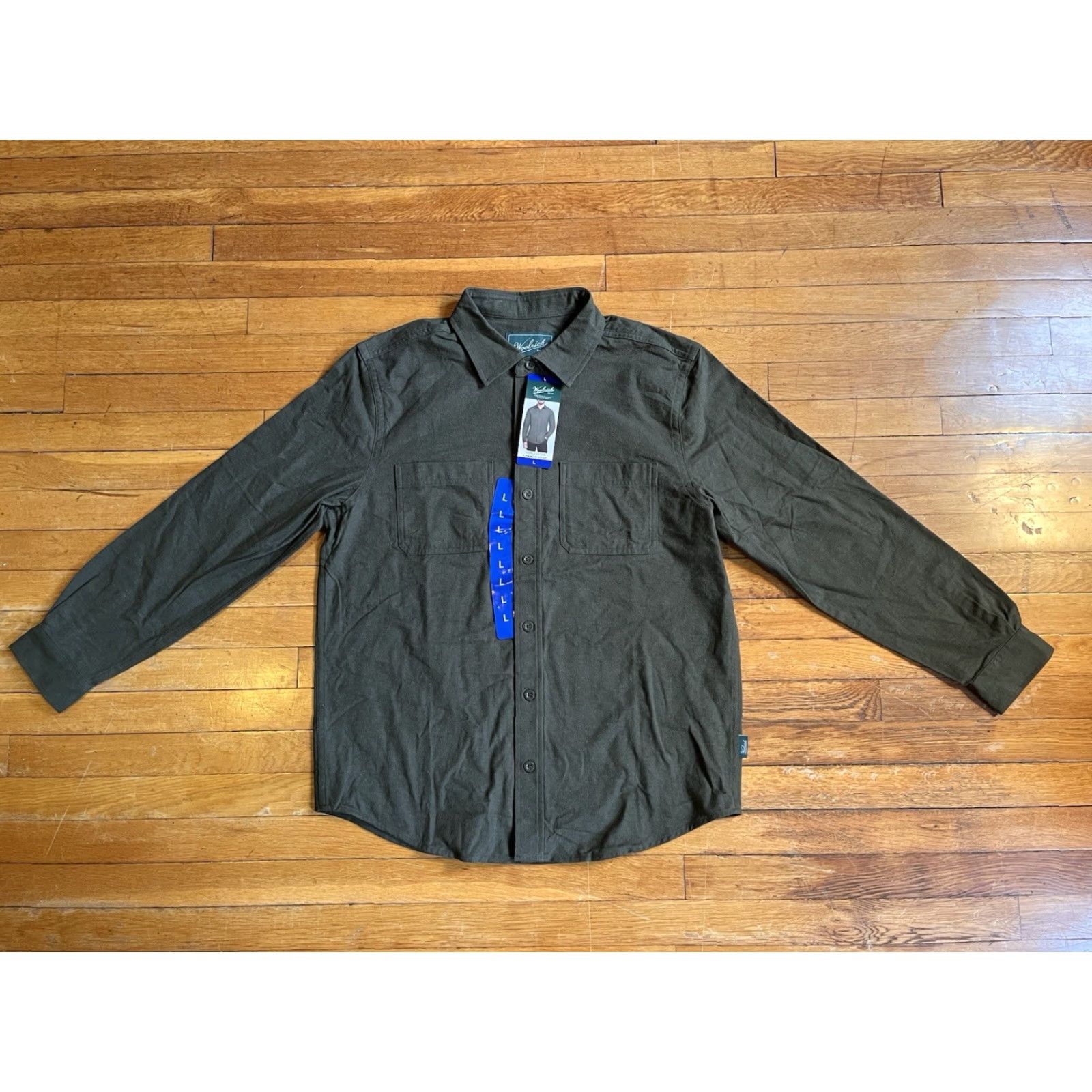Vintage Woolrich Shirt Mens Large Green Label Chamois Cloth Flannel Button-Up Long Sleeve Pockets Solid Cotton Vintage: No Size US L / EU 52-54 / 3 - 2 Thumbnail
