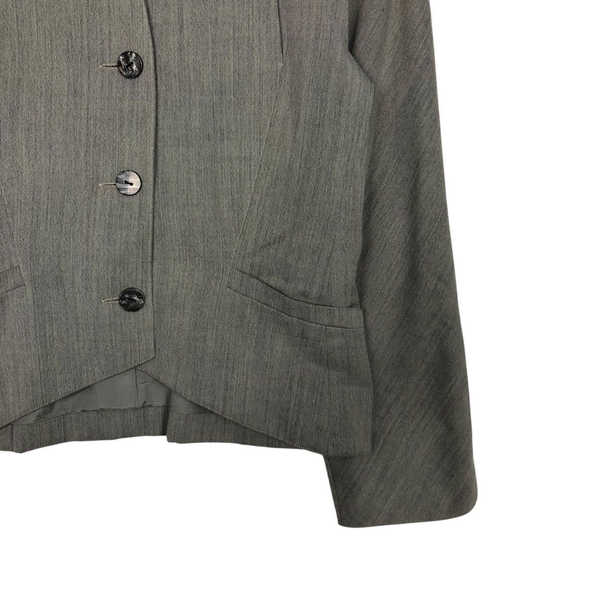 Hermes 🔥VINTAGE CROPPED BUTTON JACKET HERMES PARIS RICH GREY Size S / US 4 / IT 40 - 7 Thumbnail