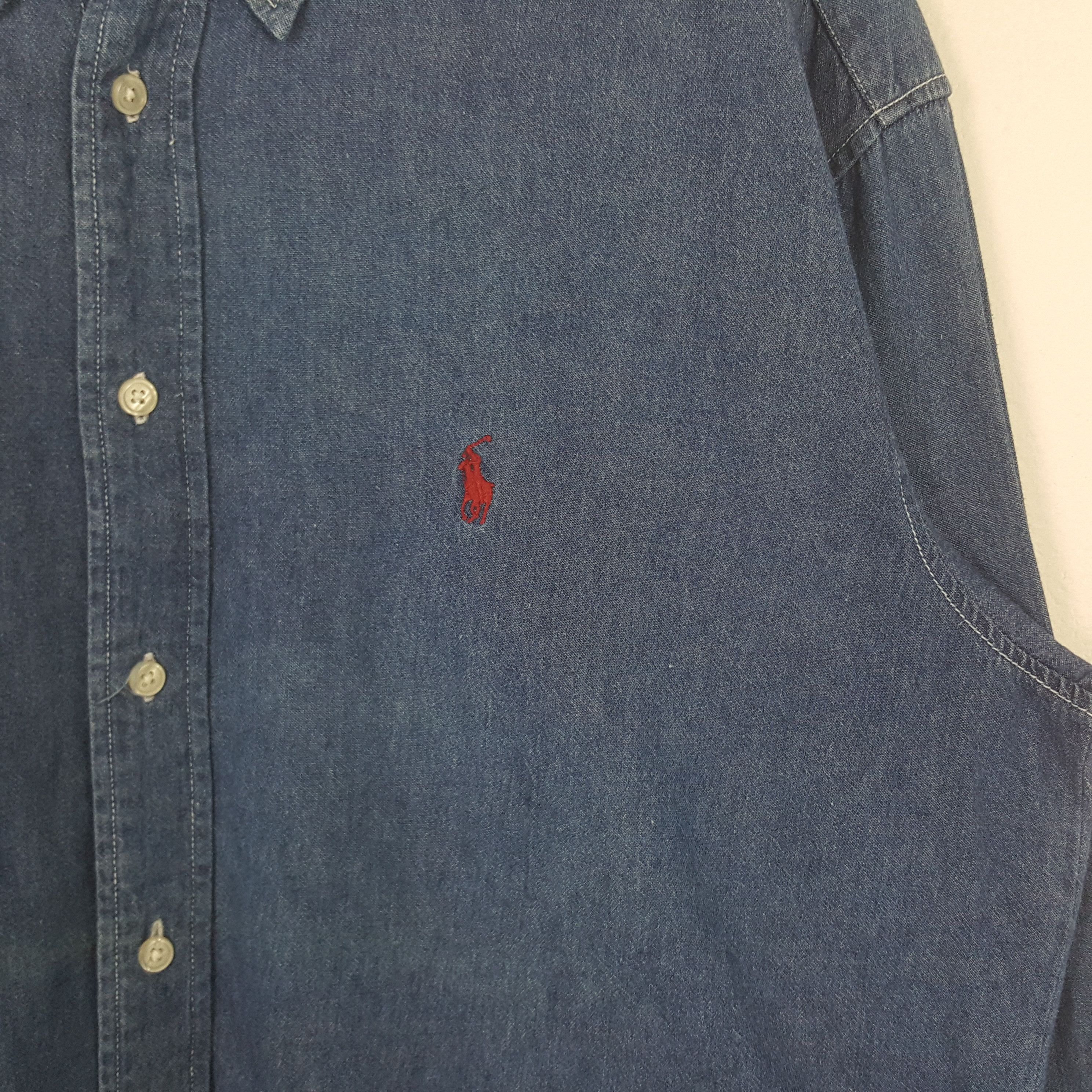 Polo Ralph Lauren Vintage Polo by Ralph Lauren Denim Shirt Button Up C294N27 Size US XL / EU 56 / 4 - 2 Thumbnail