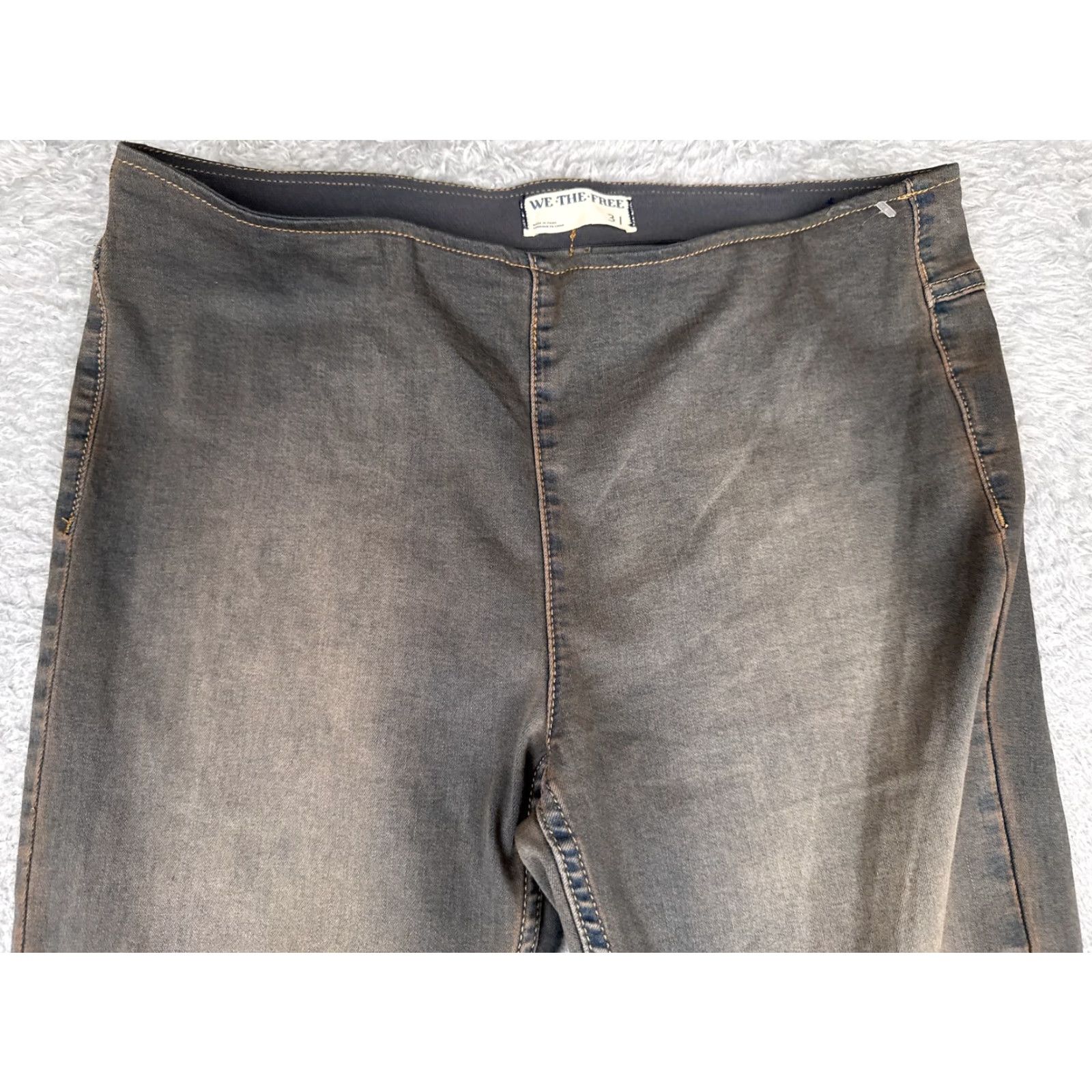 Vintage We The Free Flare Jeans Womens 31 Gray Charcoal Wash Mid Rise Pull On 31x34 Size 24" / US 00 / IT 34 - 4 Thumbnail