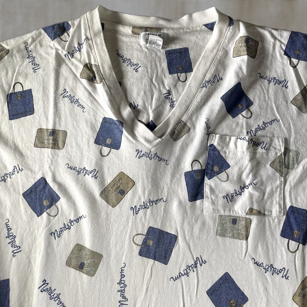 Nordstrom VINTAGE Nordstrom Shirt ONE SIZE Designer Men T-Shirt White Credit Card Design Sleep Shirt Size 44L - 1 Thumbnail