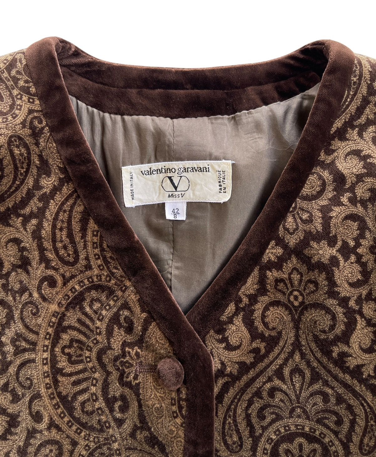 Valentino Valentino Garavani Paisley Cropped Velvet Jacket Size M / US 6-8 / IT 42-44 - 11 Thumbnail