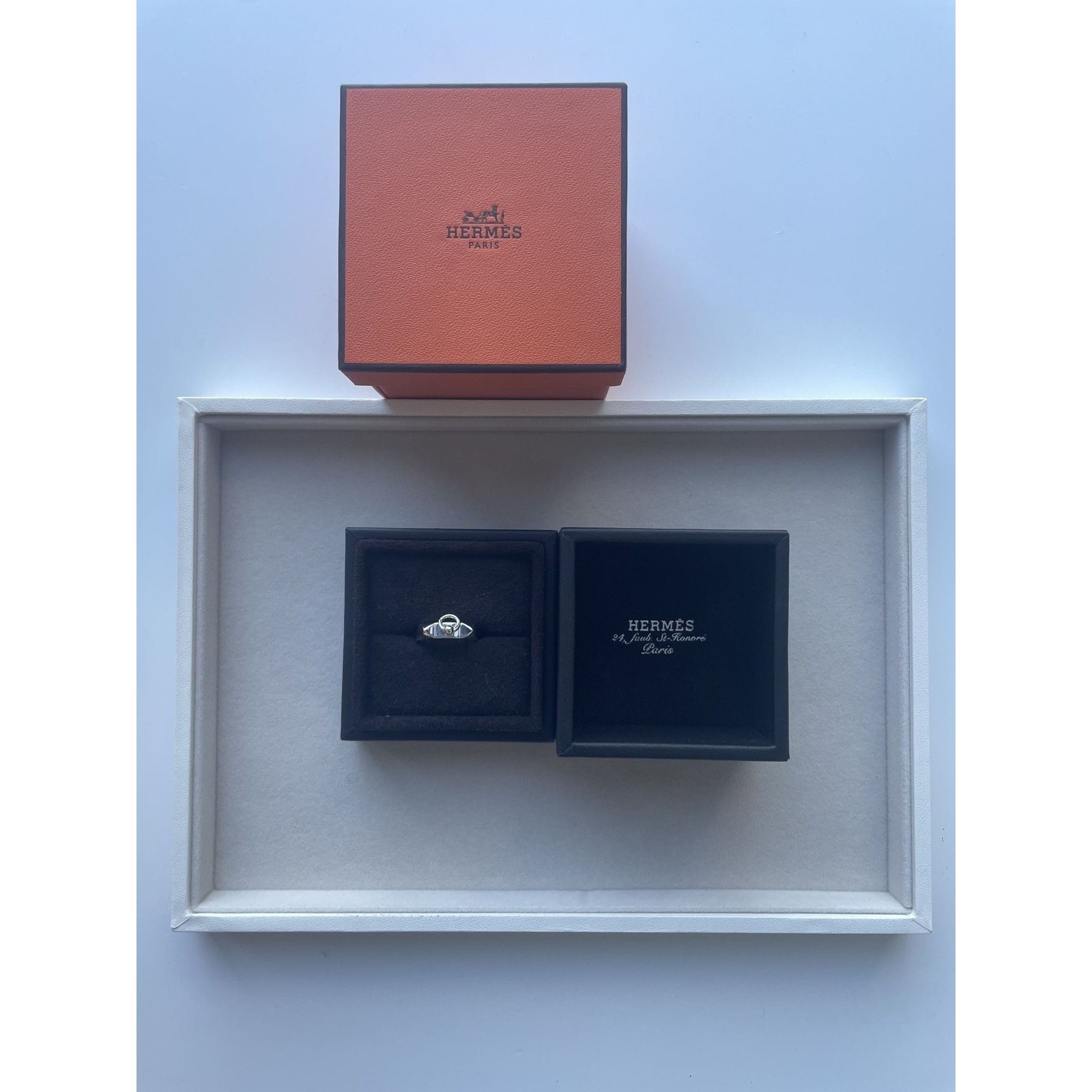 Hermes Hermès Sterling Silver Kelly Ring Size 53 With Original Box Size ONE SIZE - 2 Thumbnail