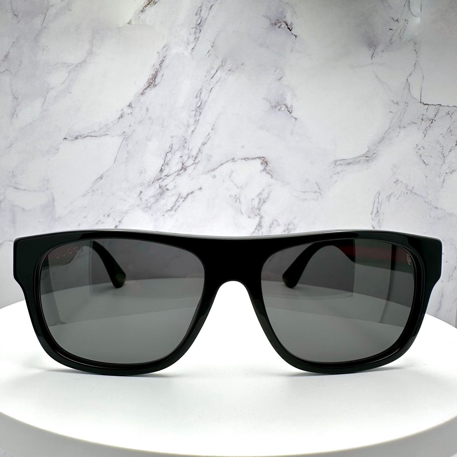 Gucci New Gucci Sunglasses Polarized Black Square Red Green Web Size ONE SIZE - 4 Thumbnail