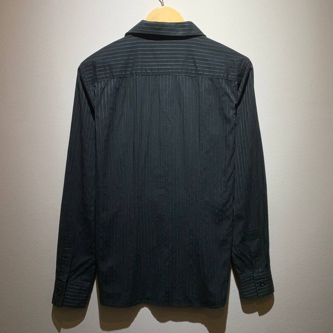 Tornado Mart Tornado Mart Open Collar Striped 90s Black Shirts 🌪️ Size US L / EU 52-54 / 3 - 2 Thumbnail