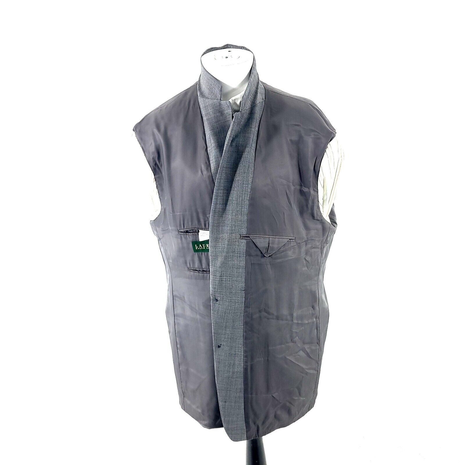 Lauren Ralph Lauren Lauren Ralph Lauren Wool 2 Button Blazer 48L Gray Glen Plaid Size 48L - 8 Thumbnail