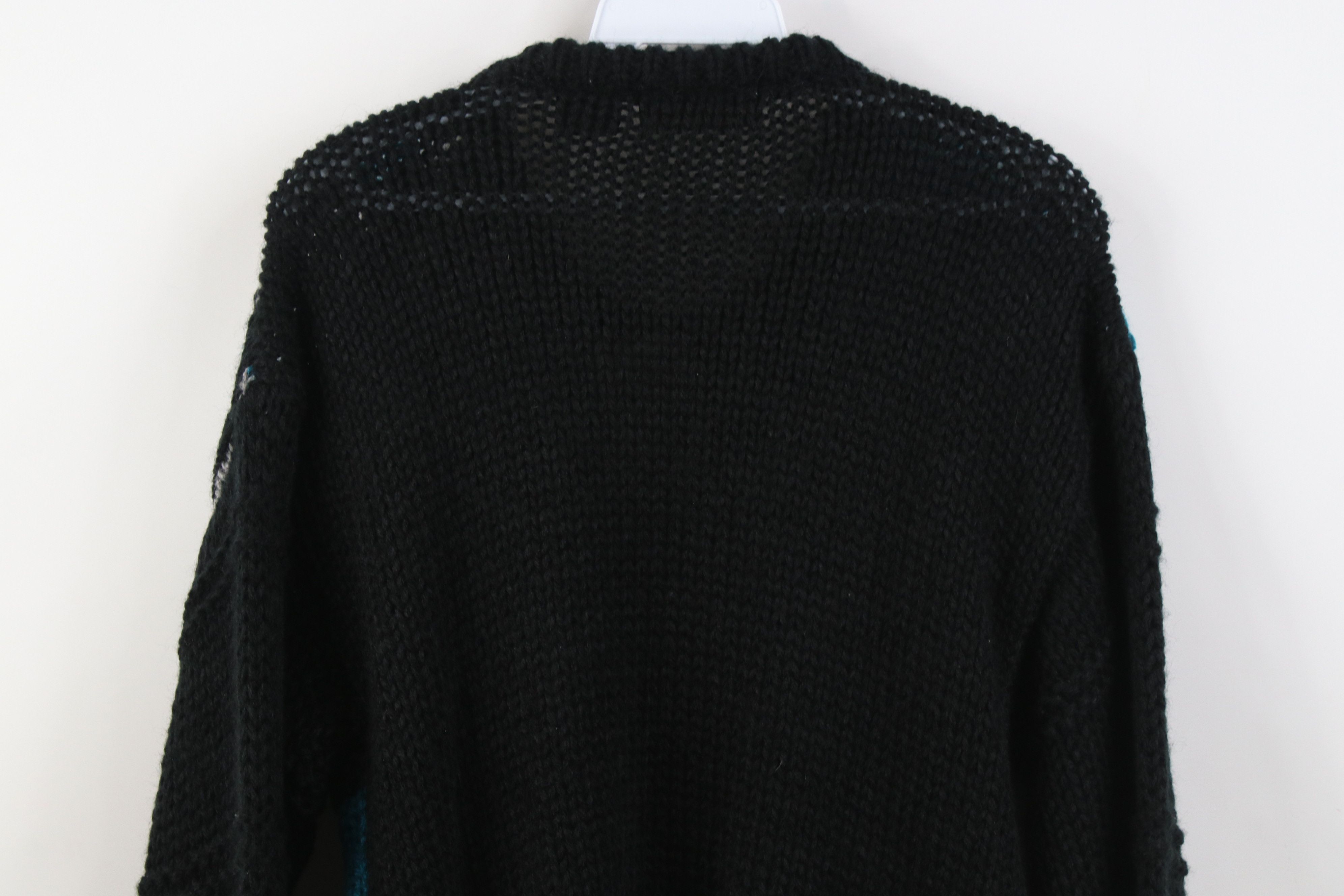 Vintage Deadstock Vintage 90s Streetwear Hand Knit Geometric Sweater Size M / US 6-8 / IT 42-44 - 10 Thumbnail