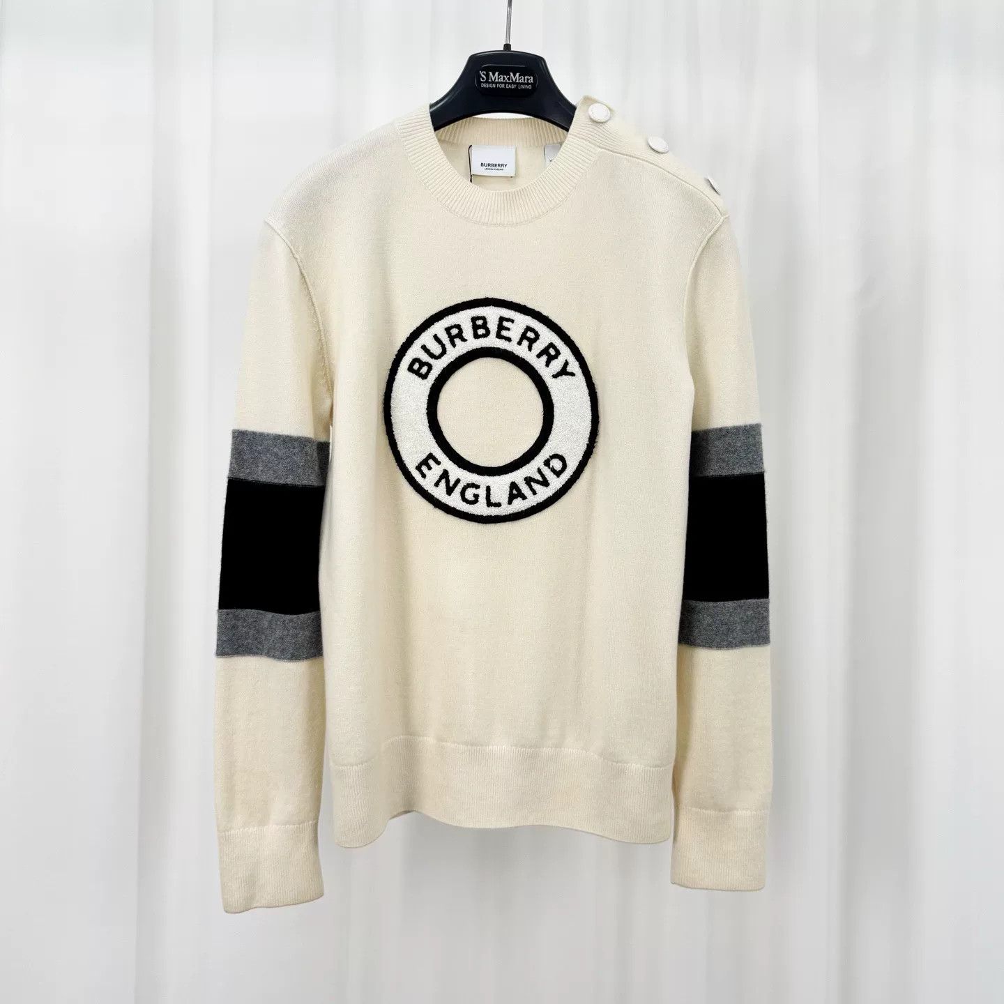 Burberry Flocked Logo Cashmere Sweater